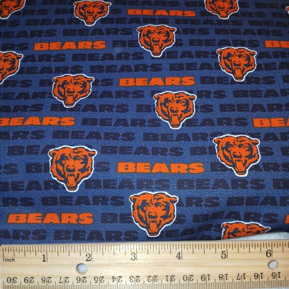 5 Yards NFL Chicago Bears Cotton Canvas Fabric Fabric Traditions BLue Orange - Picture 4 of 11